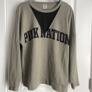 Meshed V-neck Sweatshirt